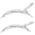 Lot de 2 transats GALAPAGOS en textilène blanc - aluminium blanc