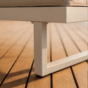 Lettino in alluminio con cuscino beige