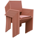 Conjunto de mobiliário de jardim extensível VENEZIA 90/180 em terracota textilene 8 lugares - terracota alumínio