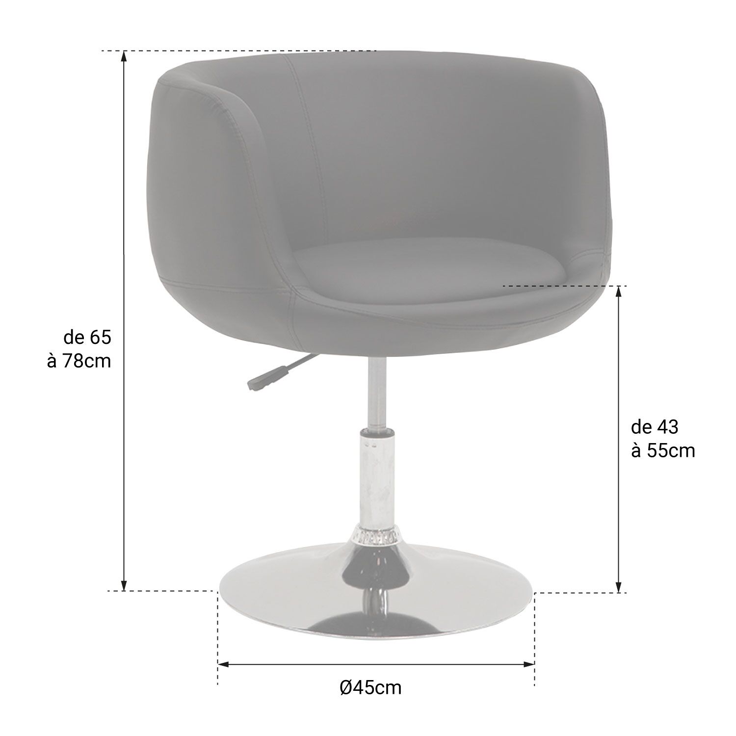 Tabouret de bar gris NOLAN