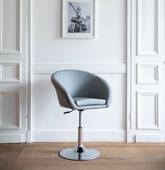 Tabouret de bar en simili gris
