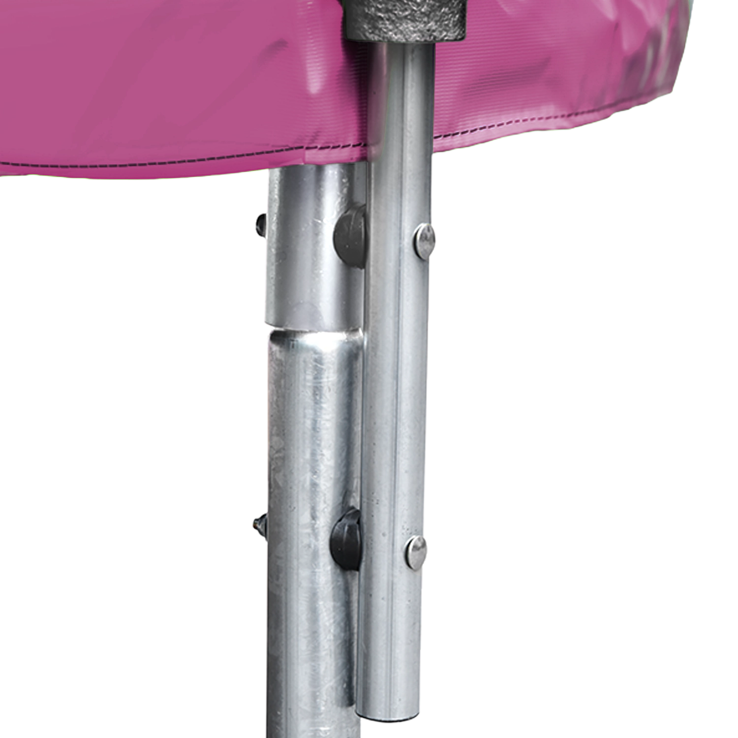 Premium Pack Trampolin 305cm umkehrbar rosa / grau ADELAÏDE + Netz, Leiter, Plane und Verankerungsset