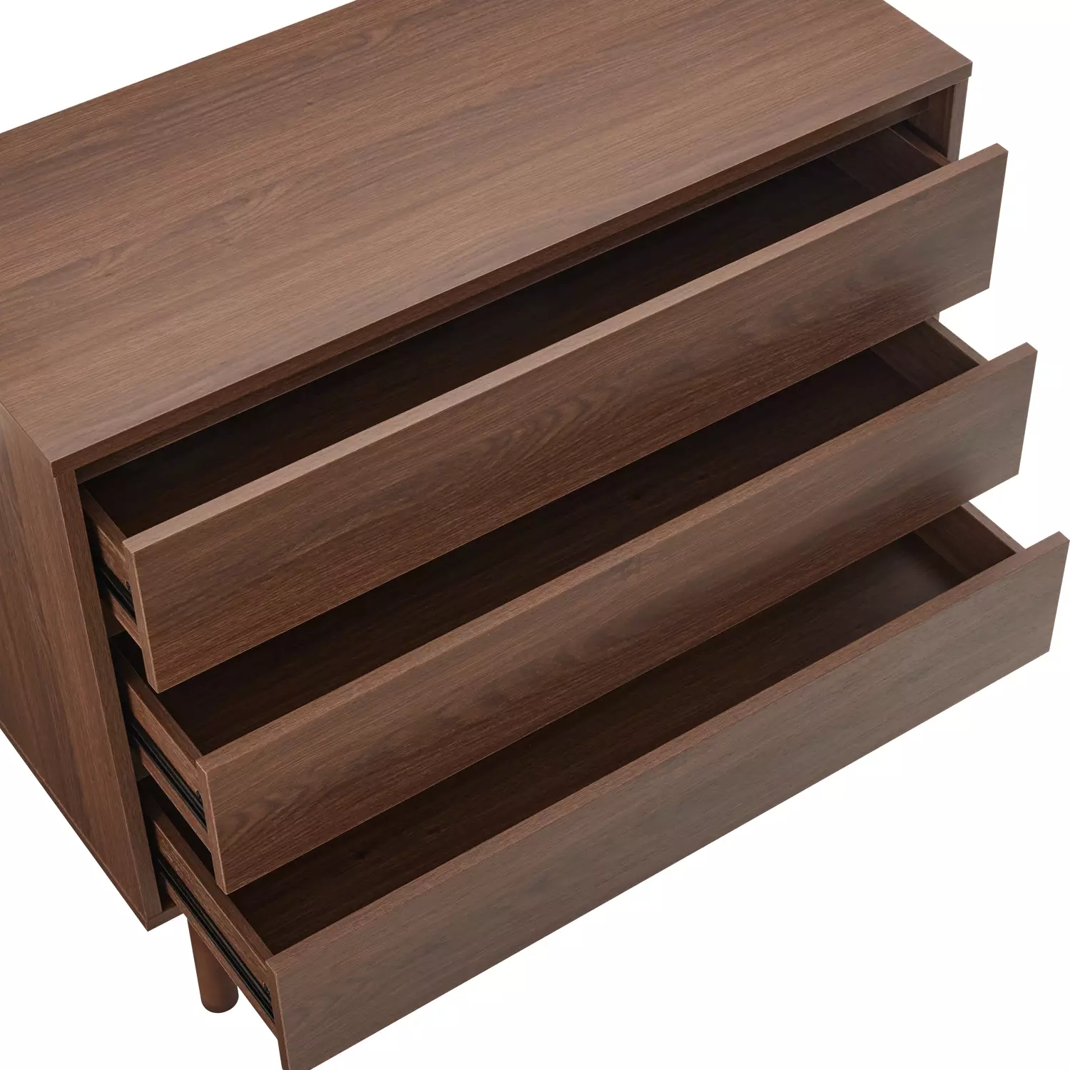 Donkere houten commode 3 lades SARAH