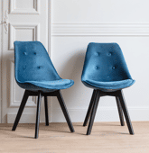 Lot de 2 chaises en velours...