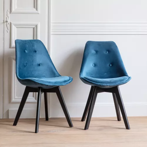 Lot de 2 chaises en velours...