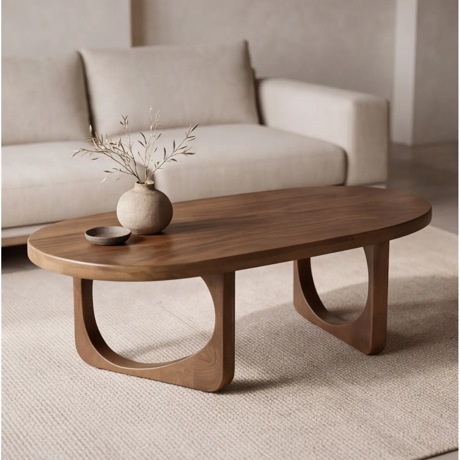 Mesa de centro em madeira maciça de manga tingida escura 120cm