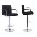 Lot de 2 tabourets de bar noir avec accoudoirs MIKE