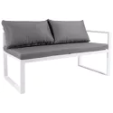 Salon de jardin modulable IBIZA en tissu gris 4 places - aluminium blanc