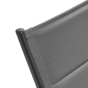 Set 2 bains de soleil et table d'appoint en textilène gris - aluminium gris anthracite