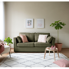 Canapé droit 3 places vert...