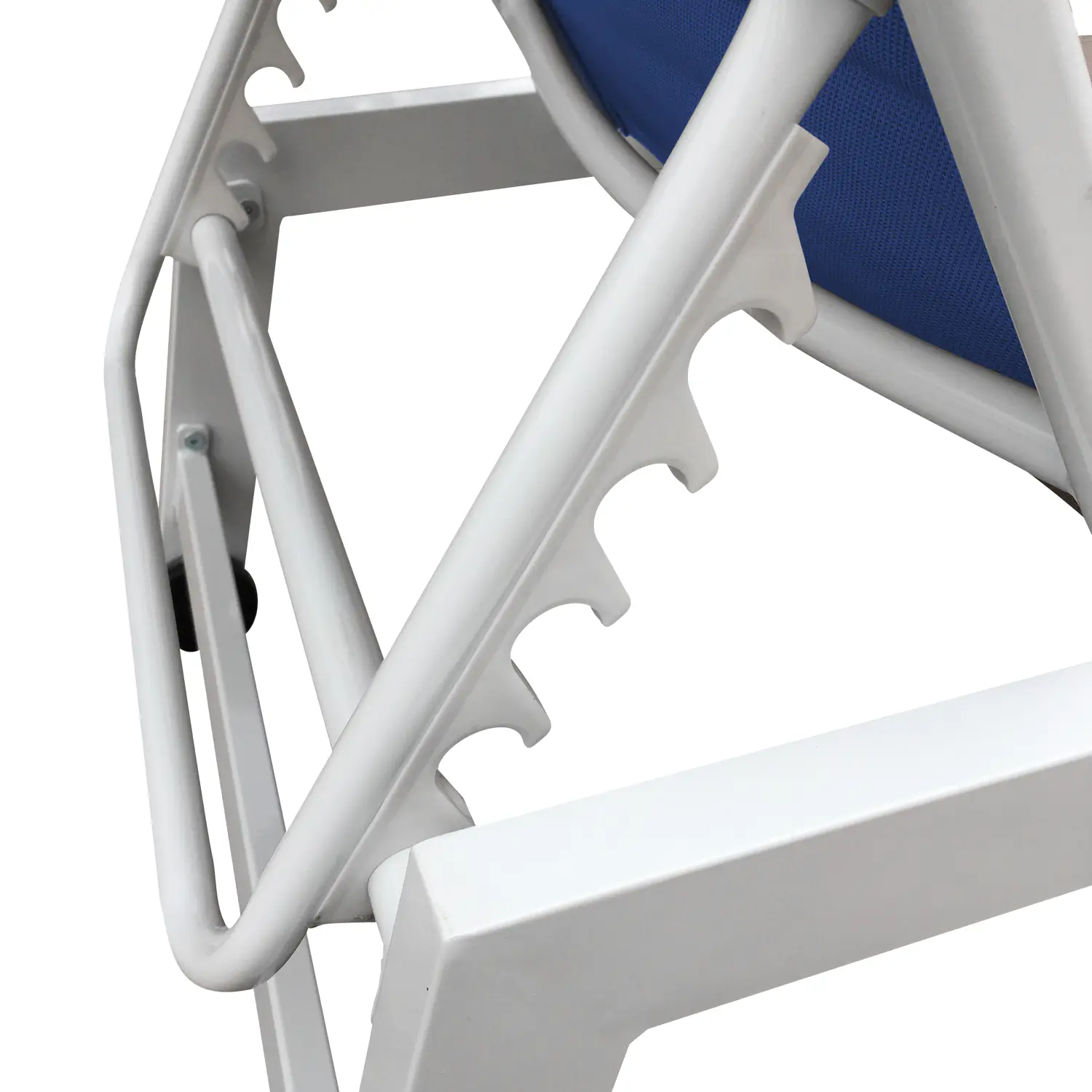 Lot de 2 bains de soleil en textilène bleu - aluminium blanc
