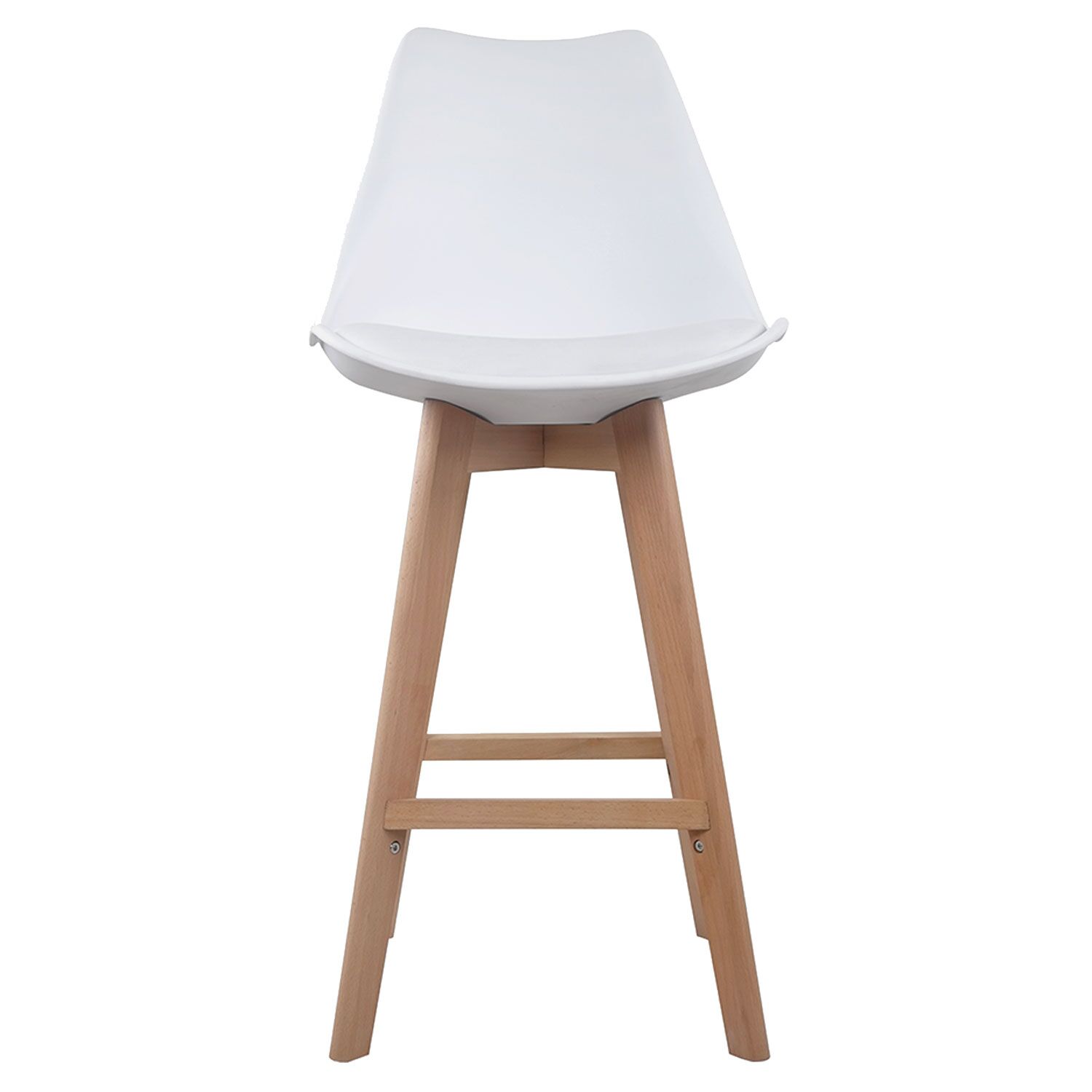 Lot de 2 tabourets scandinaves SVEN blanc avec coussin