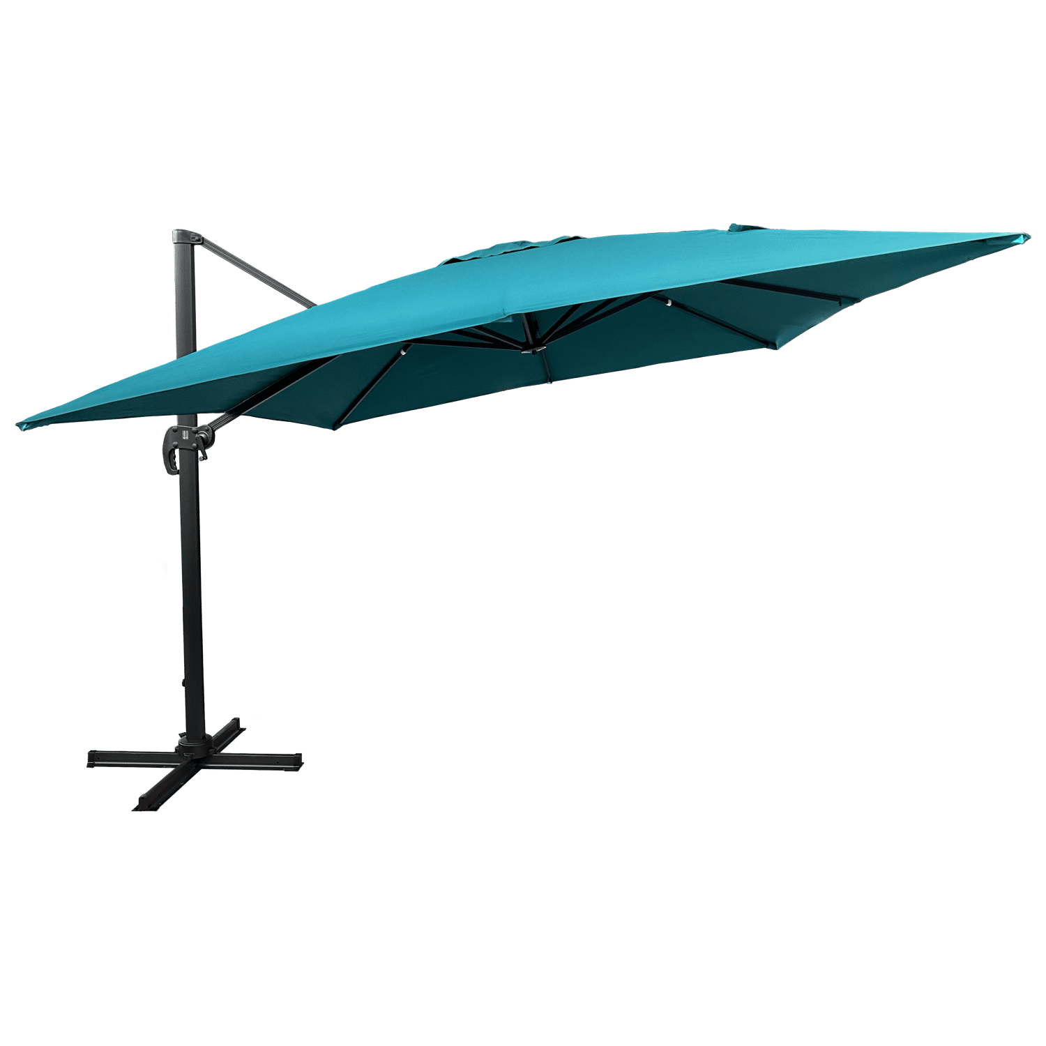 Parasol déporté MOLOKAI carré 3x3m bleu + housse