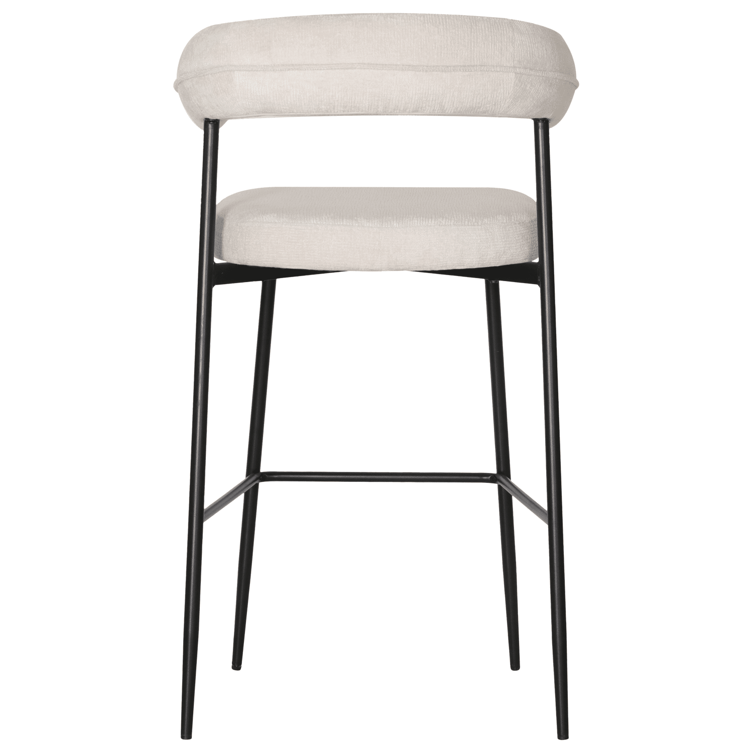 Lot de 2 tabourets de bar en tissu beige THEA