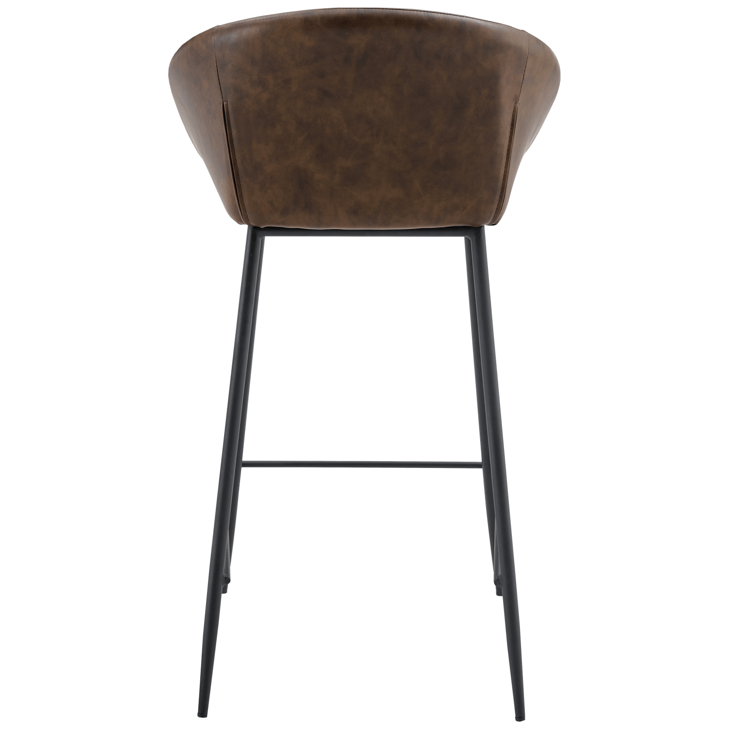 Lot de 2 tabourets de bar en simili marron ACHILLE