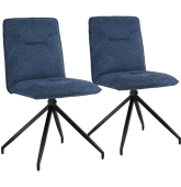 Lot de 2 chaises en tissu bleu