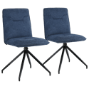 Set van 2 AREN blauwe stoffen stoelen