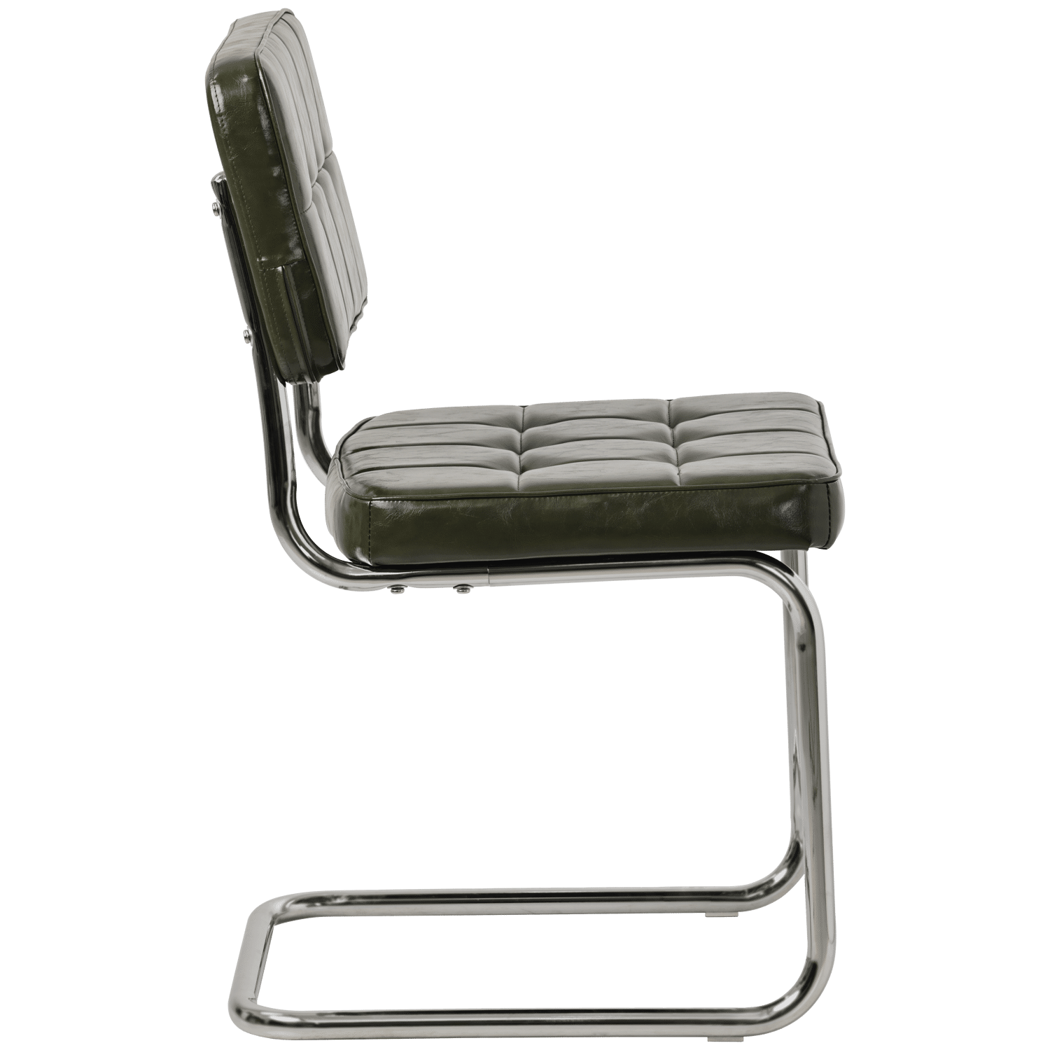 Lot de 2 chaises cantilever en simili vert kaki MARIA