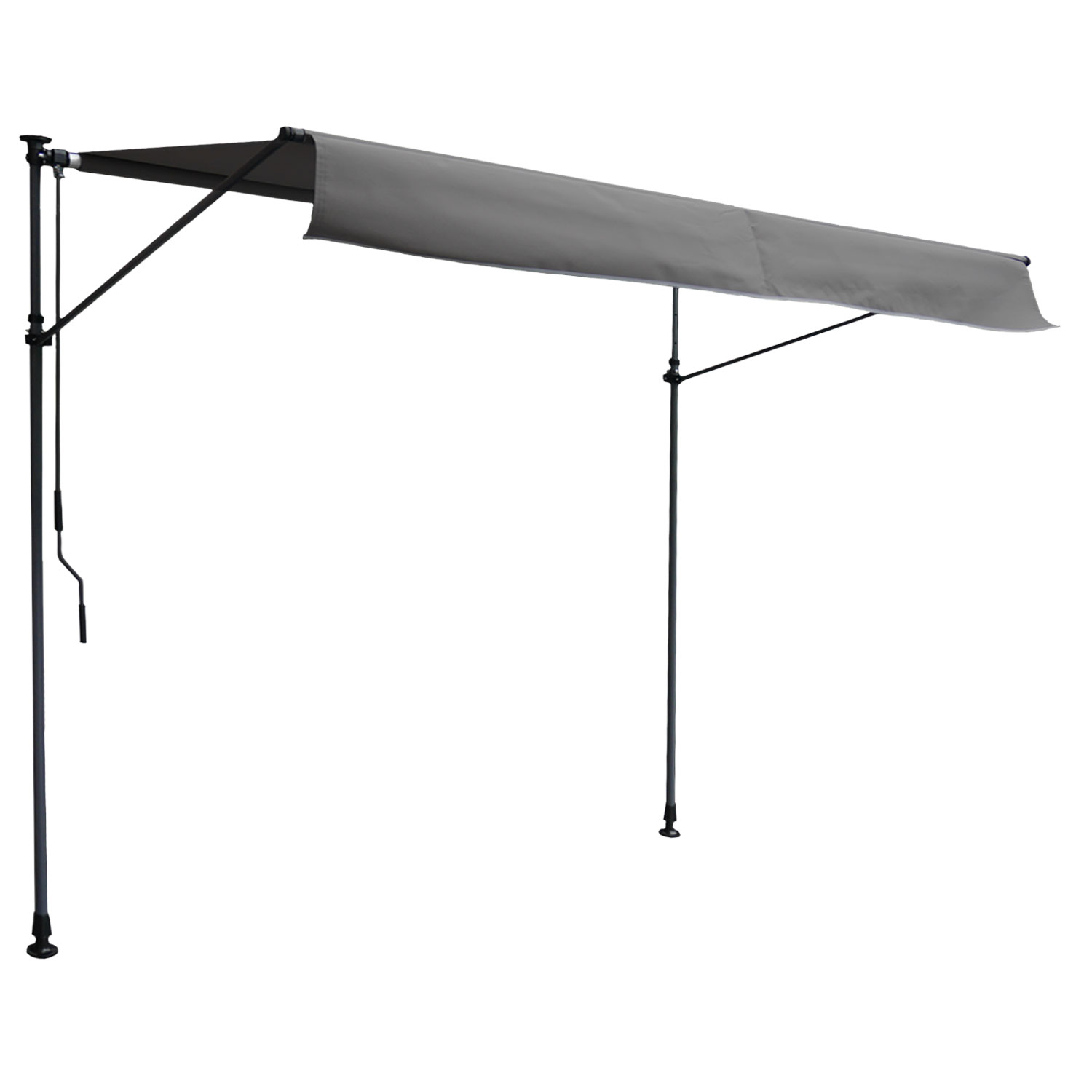 Toldo de varanda CHENE 3 × 1,2m - Tecido antracite e moldura cinzenta