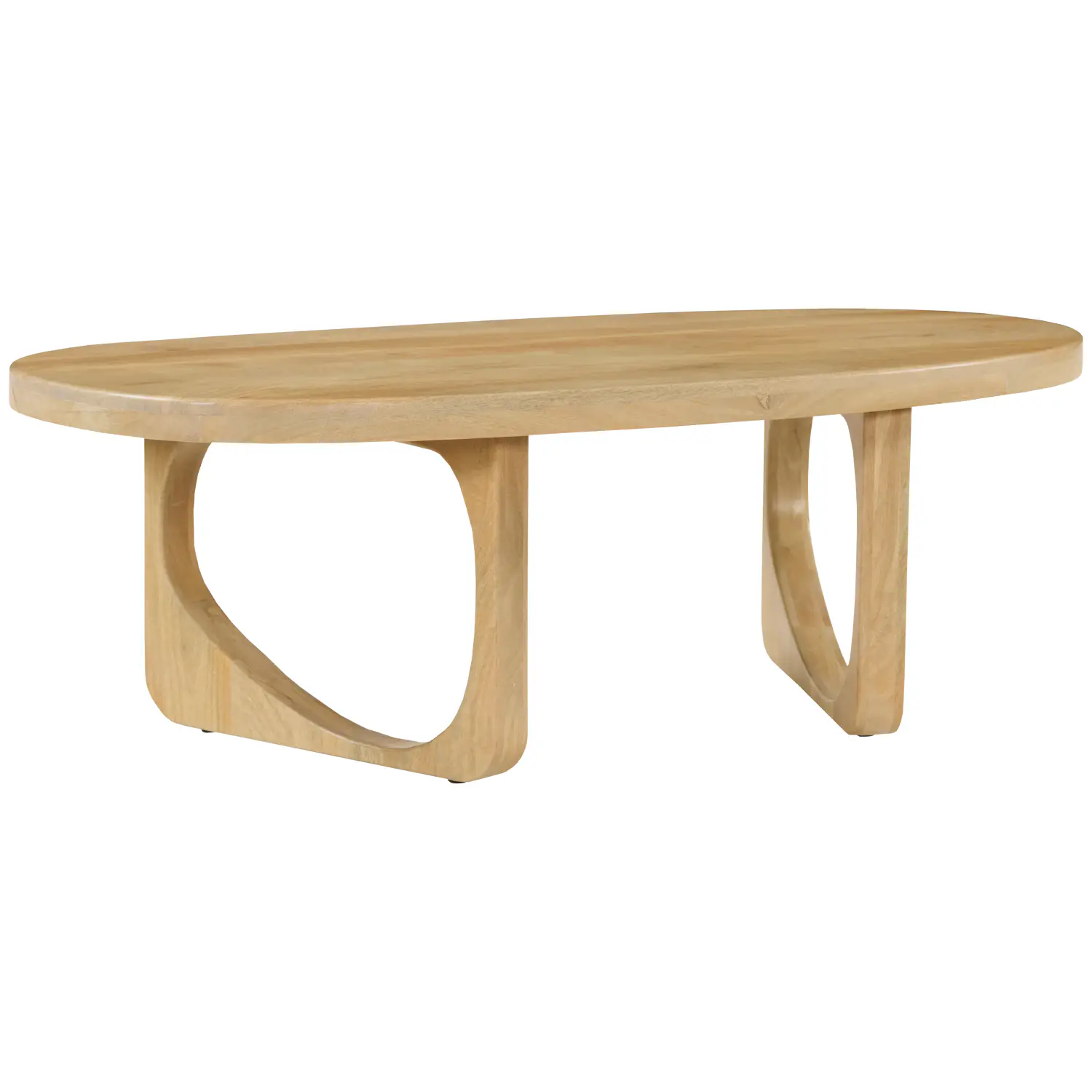 Mesa de centro em madeira maciça de manga tingida clara 120cm