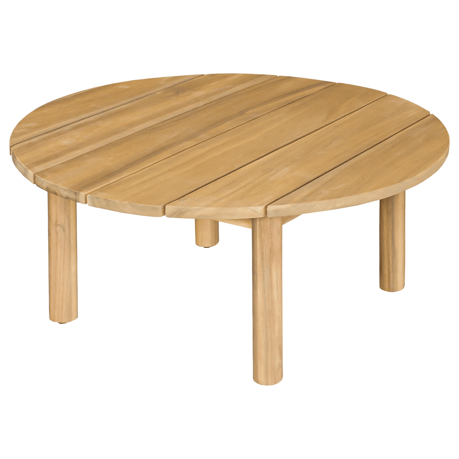 Salon de jardin 5 places en acacia et coussins beige LAGOA