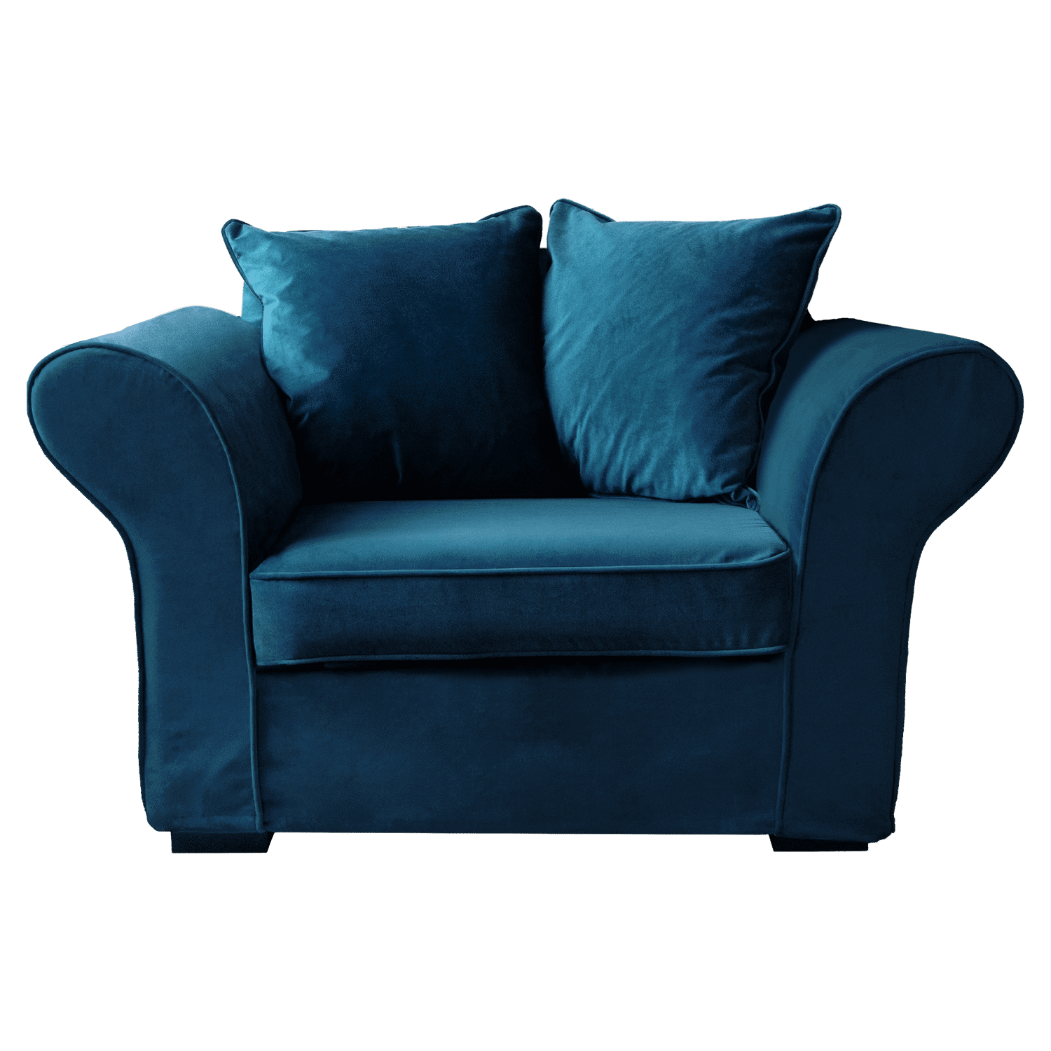 Fauteuil love seat en velours bleu navy OSCAR