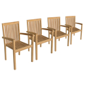 Set di 4 sedie da giardino JAVA impilabili in teak