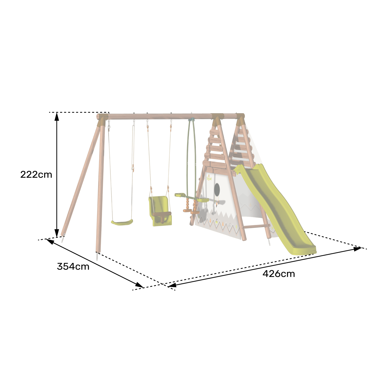 Soulet - Station en bois avec portique, tipi et toboggan CAMÉLIA