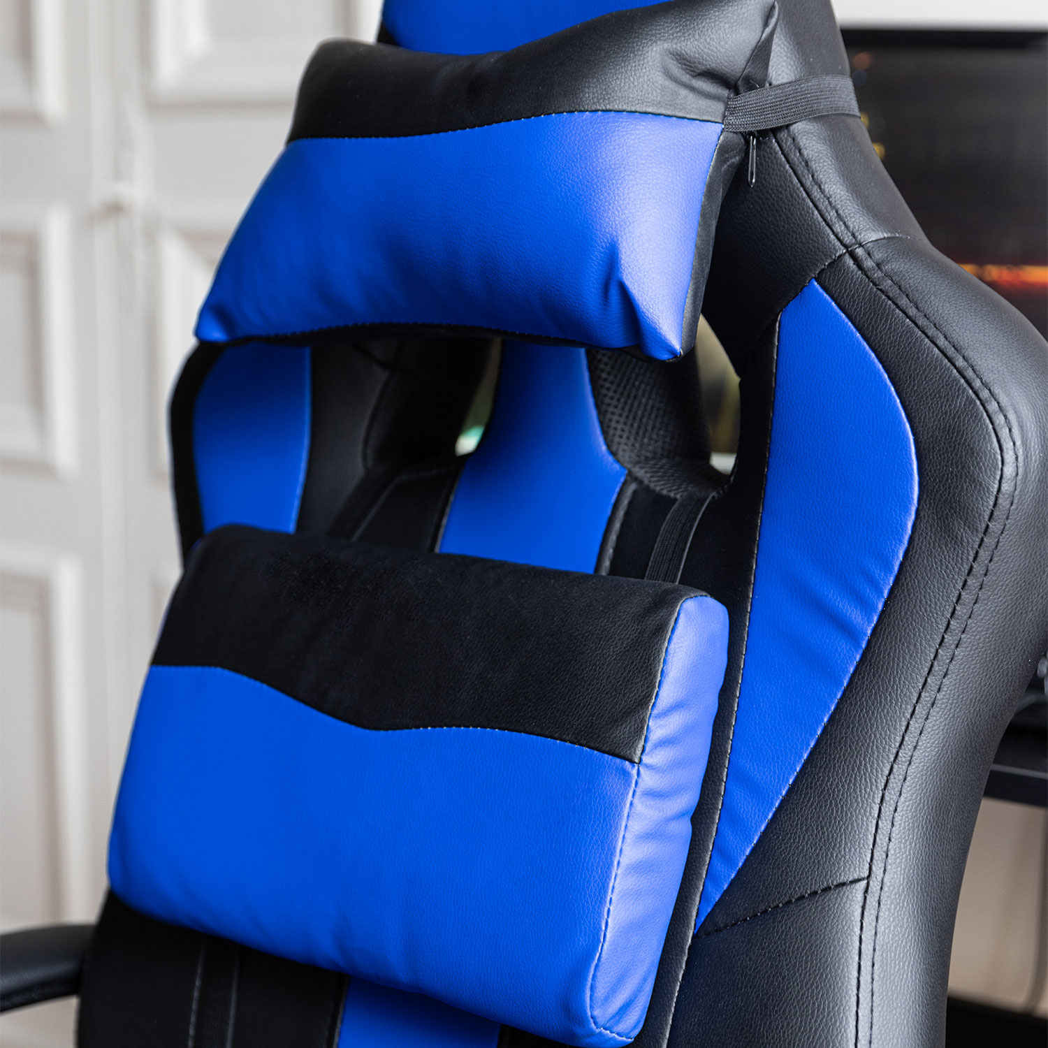 Fauteuil de bureau gamer noir et bleu CRASH