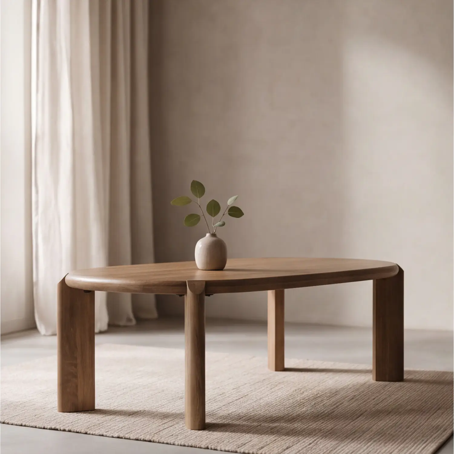 Mesa de centro em madeira maciça de manga tingida escura 120cm
