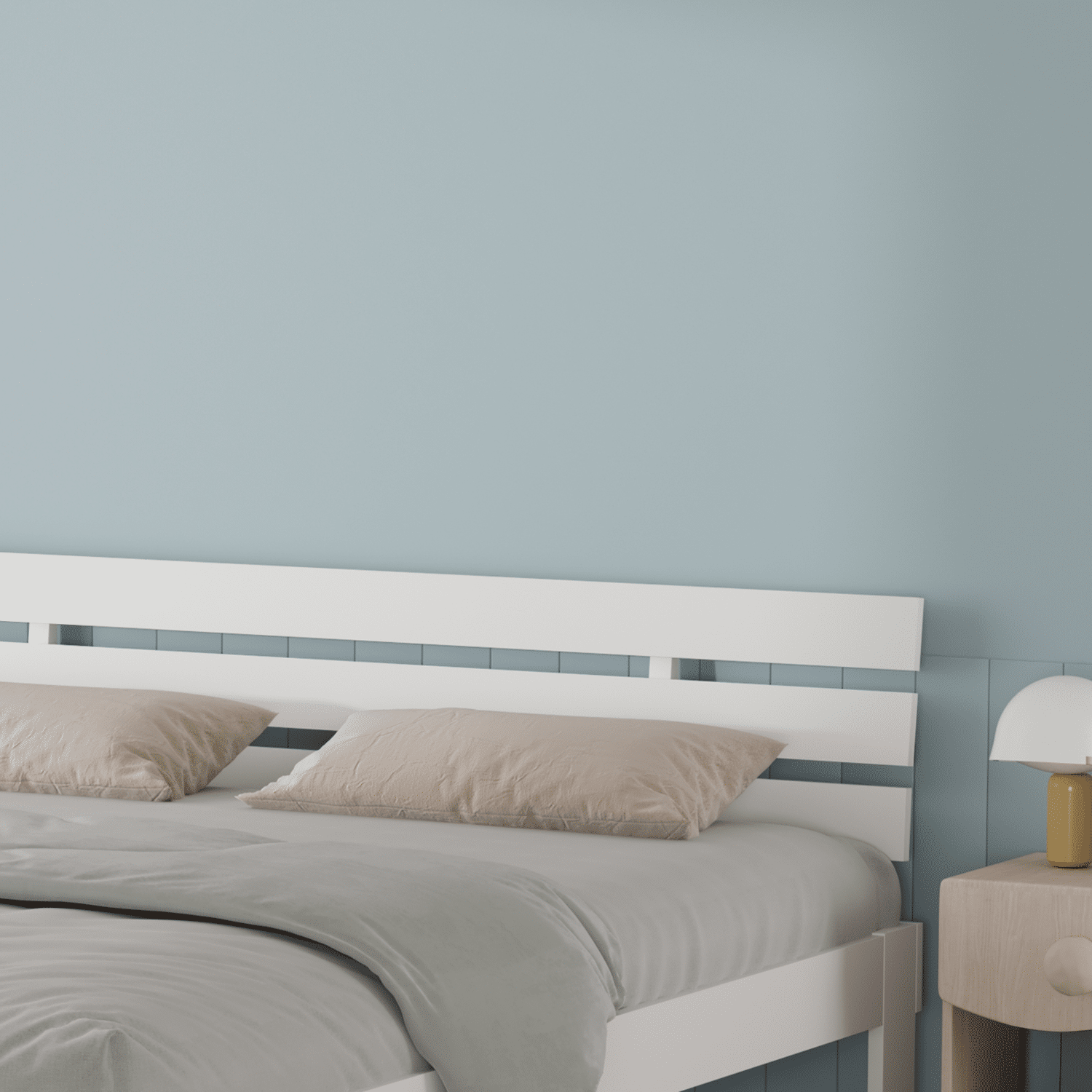 Houten bed met hoofdbord 160x200cm wit FINN