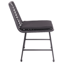 Set van 2 zwarte kunststof rotan stoelen met kussens OKA
