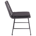 Lot de 2 chaises en rotin synthétique noires avec coussins OKA