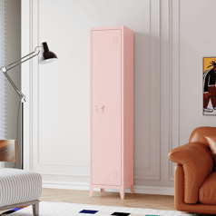 Metalen kast met 1 roze deur
