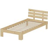 Lit en bois avec tête de...