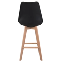 Lot de 2 tabourets scandinaves SVEN noir avec coussin