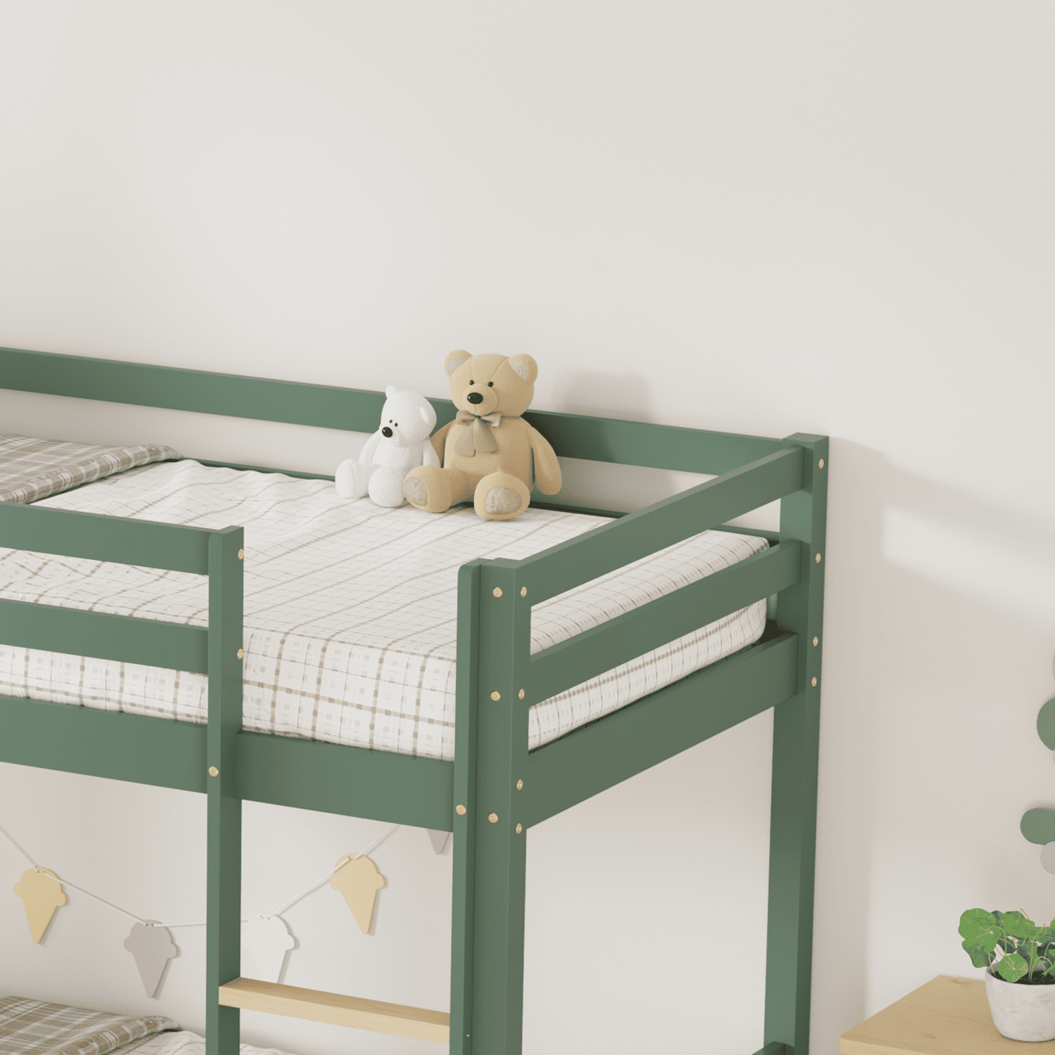 Kinderstapelbed 190x90cm groen met laden AMBER