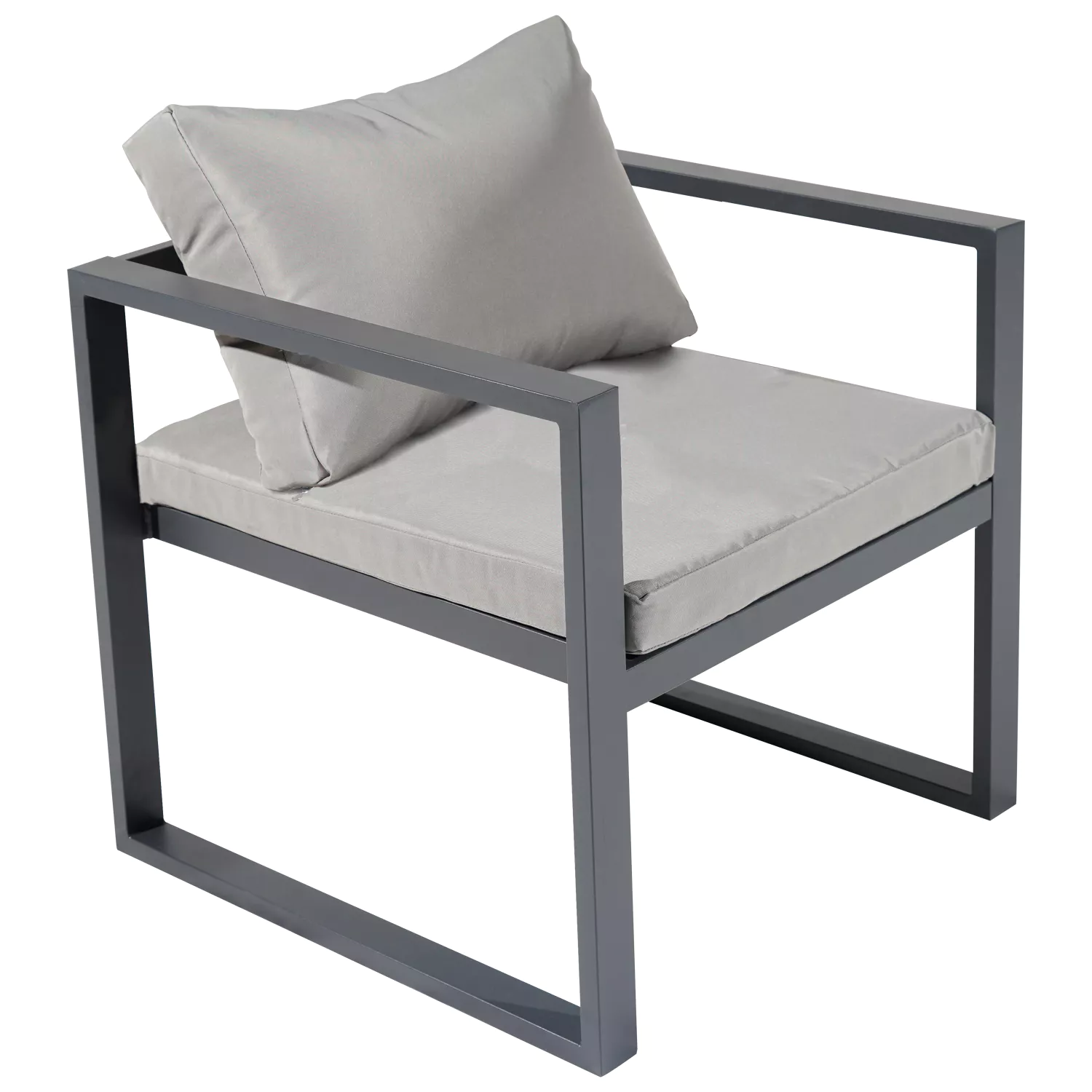 IBIZA mobiliário de jardim em tecido cinzento 4 lugares - antracite de alumínio