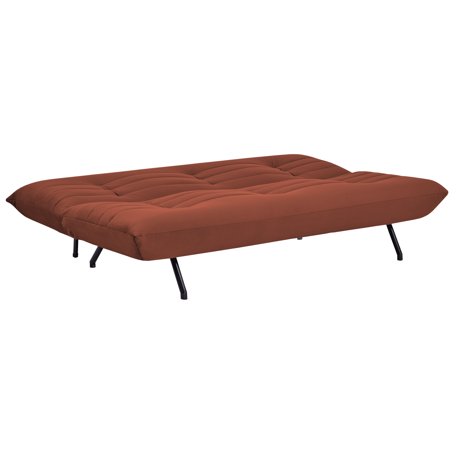 Canapé convertible 3 places en velours terracotta ANATOLE