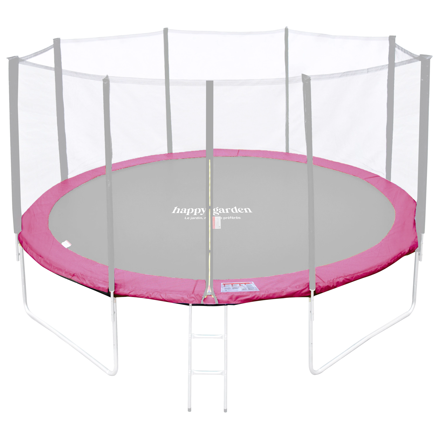 Omkeerbare beschermmat voor trampoline Ø430cm MELBOURNE - grijs/roze