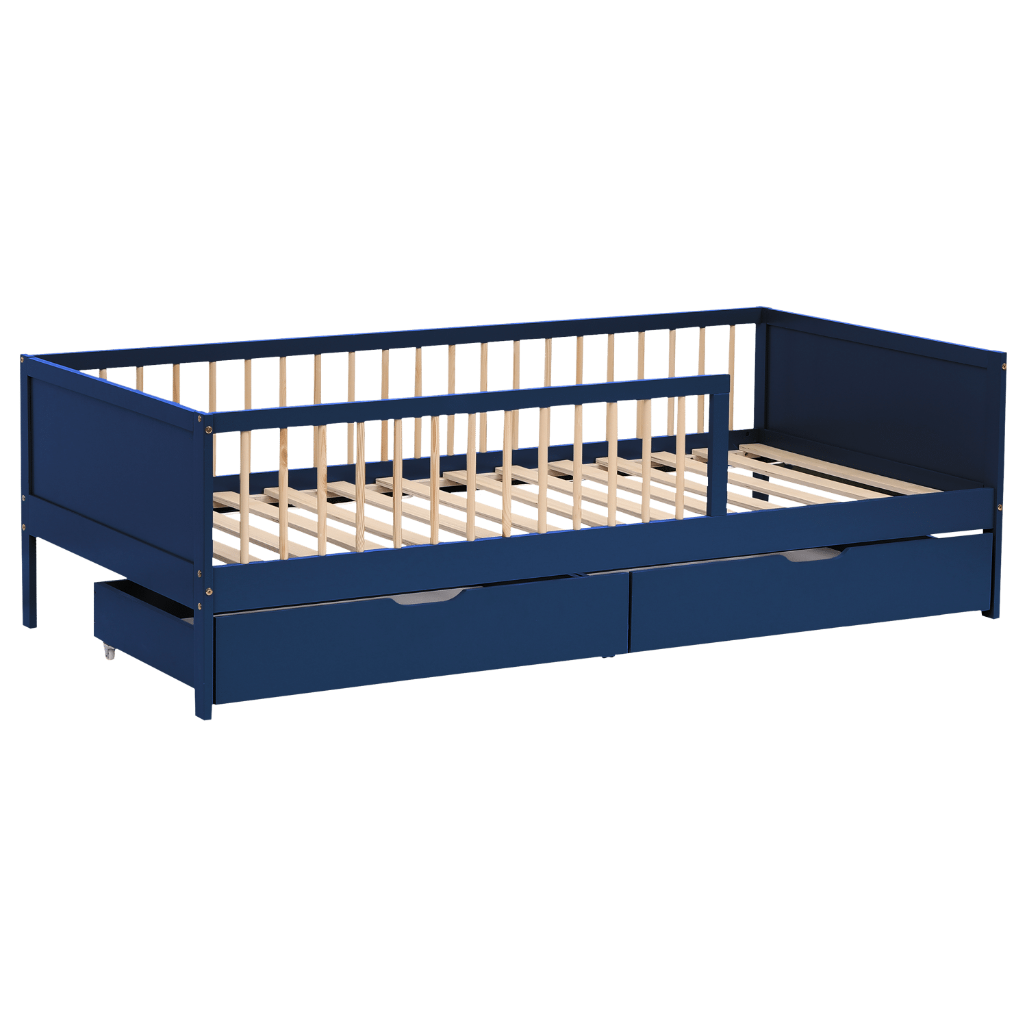 Lit pour enfant 190x90cm bleu foncé avec tiroirs ADAM