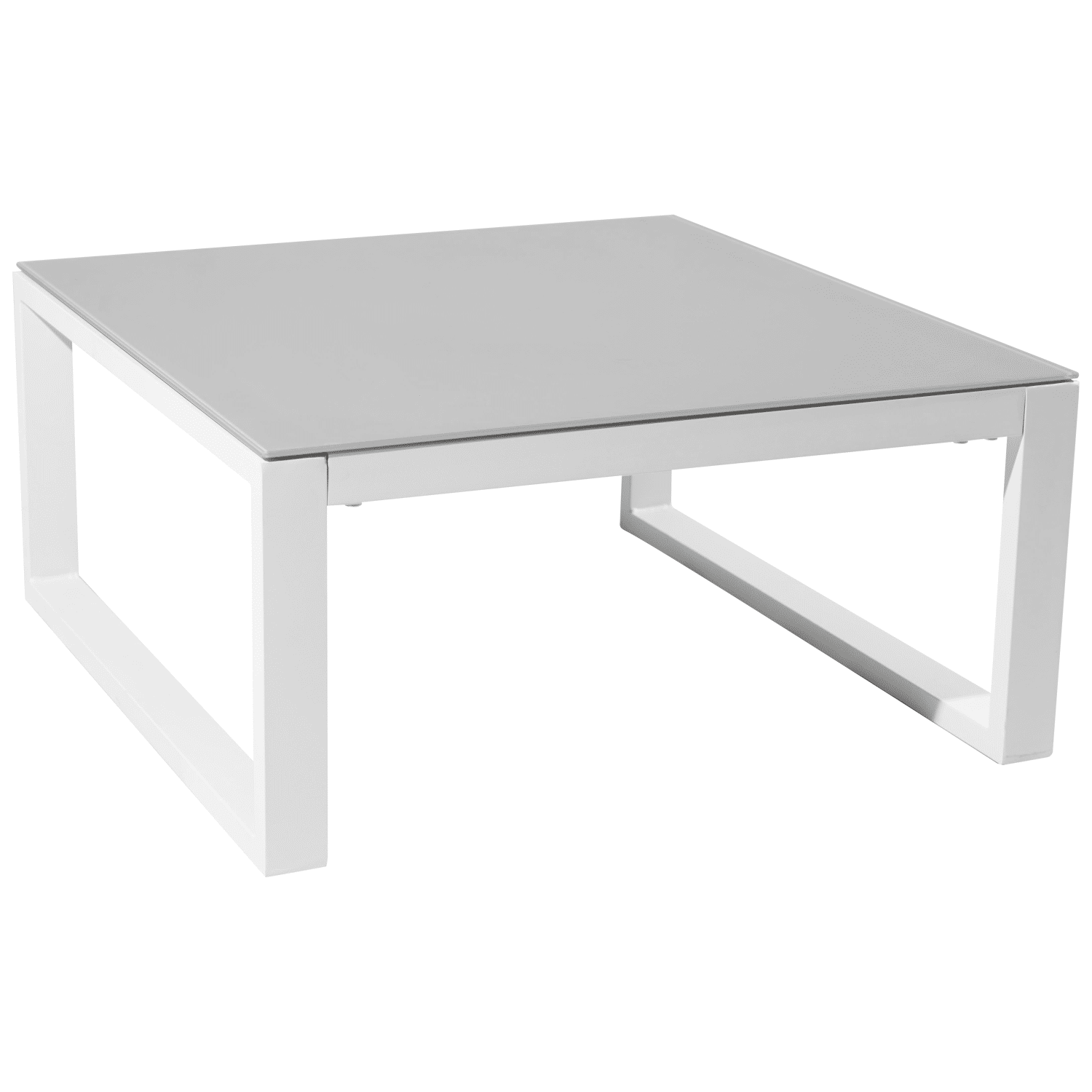 Salon de jardin modulable IBIZA en tissu gris 4 places - aluminium blanc