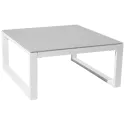 Salon de jardin modulable IBIZA en tissu gris 4 places - aluminium blanc