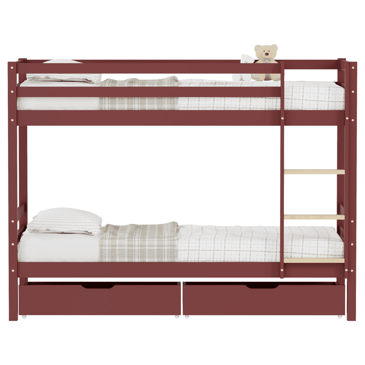 Kinderstapelbed 190x90cm terracotta met laden
