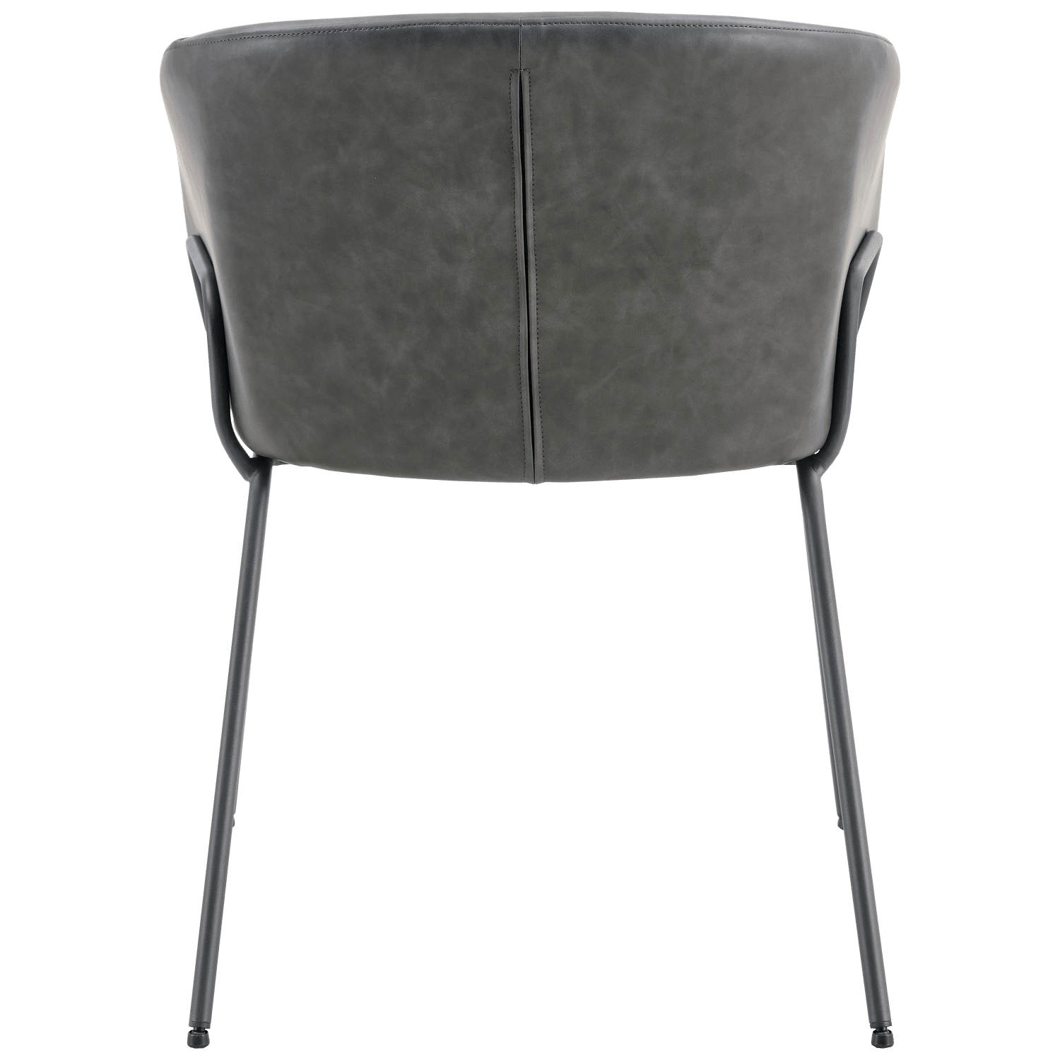 Lot de 2 fauteuils en simili gris foncé ANDRÉ