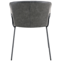 Lot de 2 fauteuils en simili gris foncé ANDRÉ