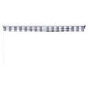SAULE luifel 5 × 3 m met half luifel - Wit/grijs gestreept doek en witte structuur