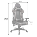 Fauteuil de bureau gamer noir et gris foncé GORDON