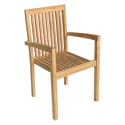 Lot de 2 chaises de jardin JAVA empilables en teck