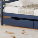 Kinderstapelbed 190x90cm donkerblauw met laden